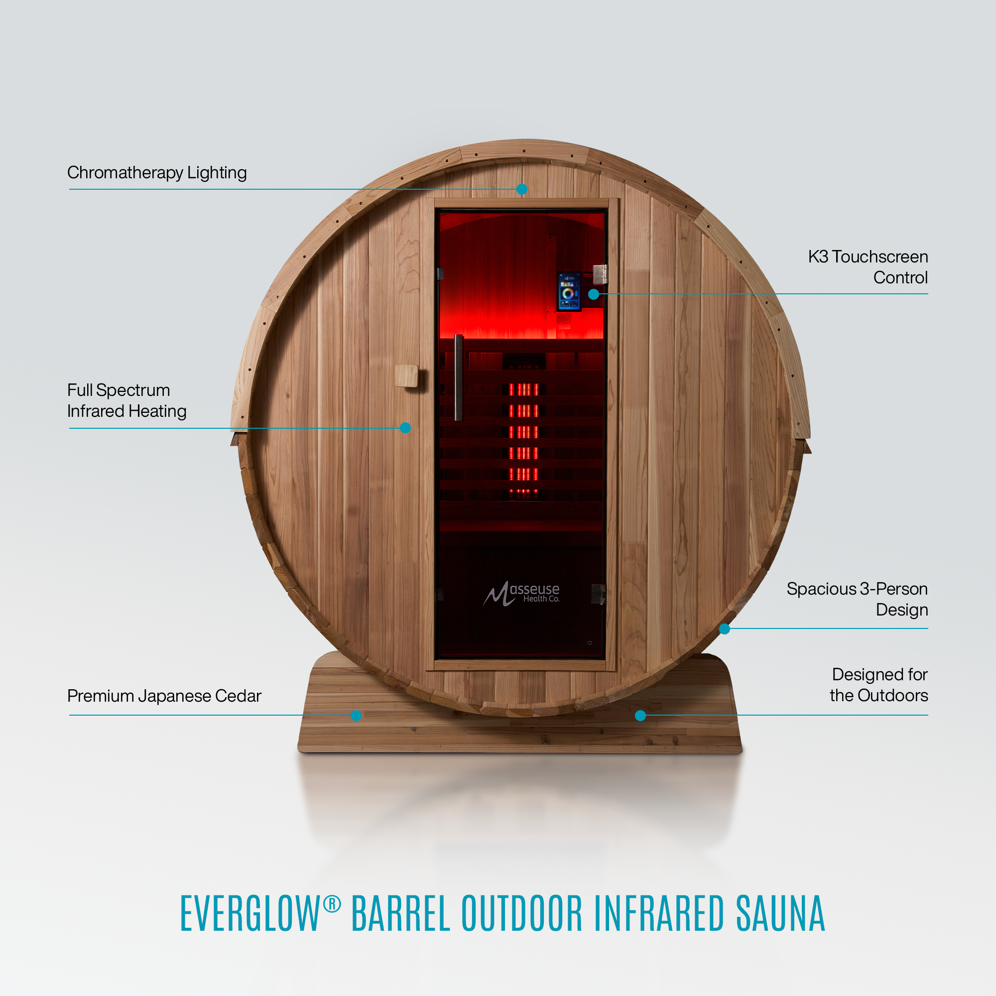 EverGlow® Barrel Outdoor Infrared Sauna